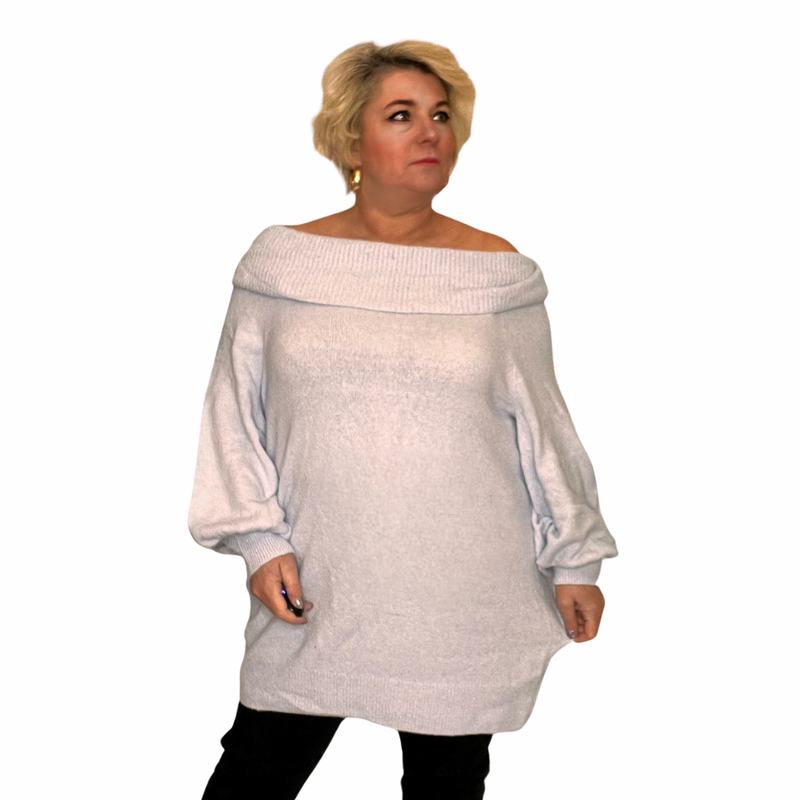 Off shoulder sweater 2025 dress plus size