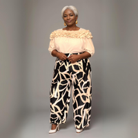 Abstract-Print Harem Pants with Elastic Hems