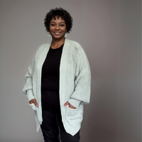 OPEN FRONT CARDIGAN WITH FRONT POCKETS