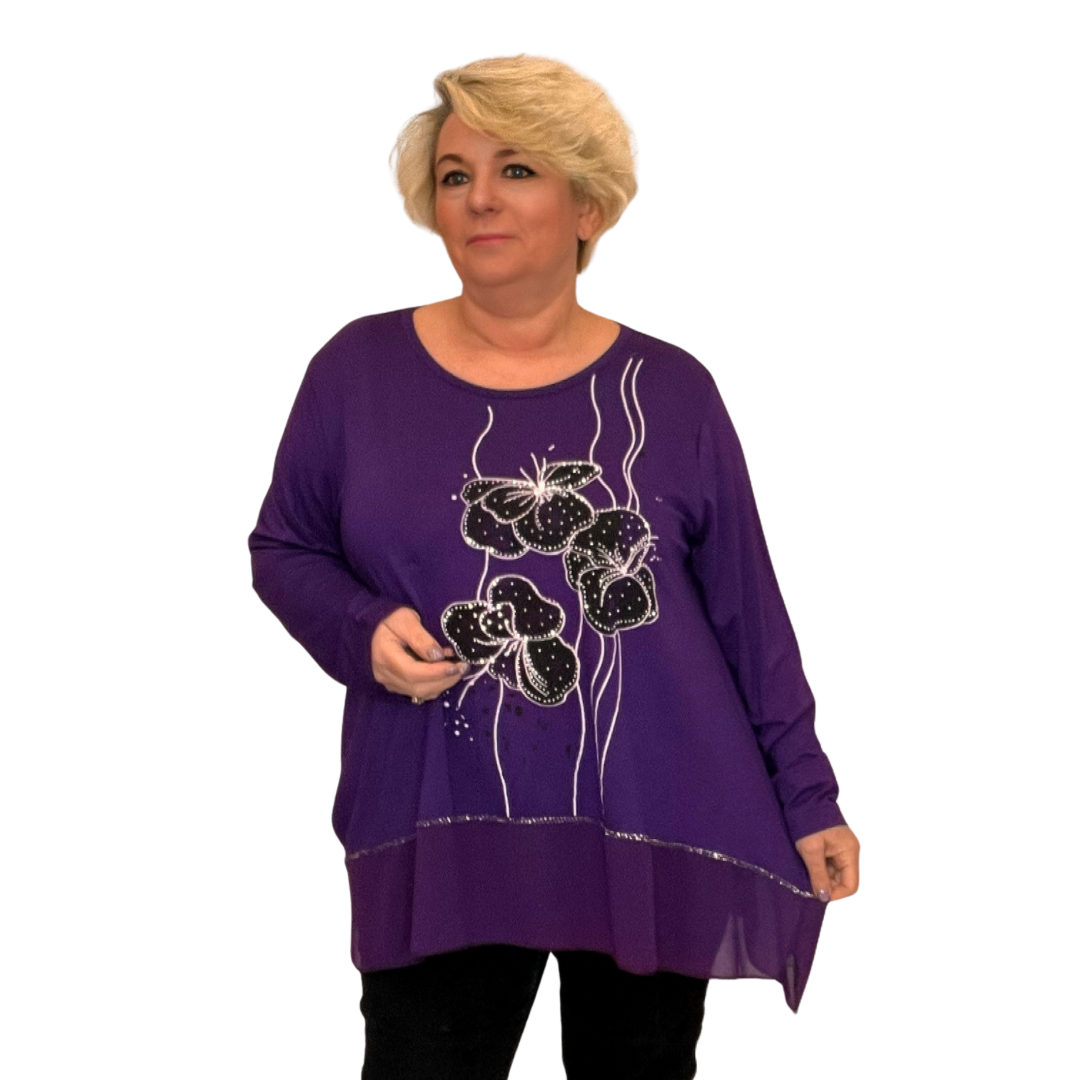 thumbnail image 2 of Get Ready To Shine In This ROCKTHOSECURVES Women's Sequin Party Top. It's A Loose-fitting, Sleeveless Cami With A Hanky Hem, Perfect For Plus Size Evening Wear. 2 of 5