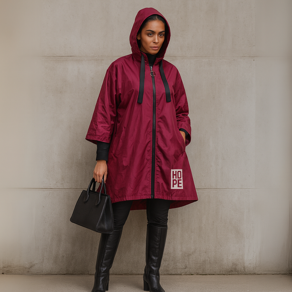 A-Line Dipped Hem Rain Mac