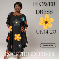 Plus‑Size Flower Print Frilled Dipped Hem Short Sleeve Dress