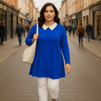 Peter Pan Collar Long Sleeve Swing Top