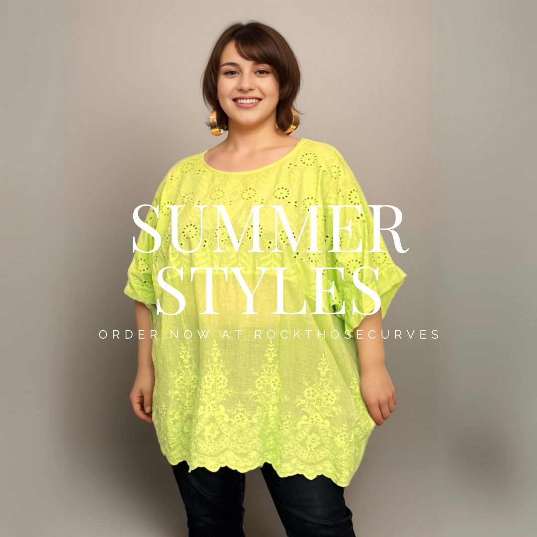 Plus‑Size Cotton Lace Hem Blouse