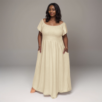 Smocked-Top Summer Dress with Pockets