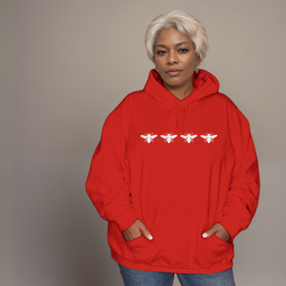 4 Bees Premium Cotton HoodieRED / UK 12-14
