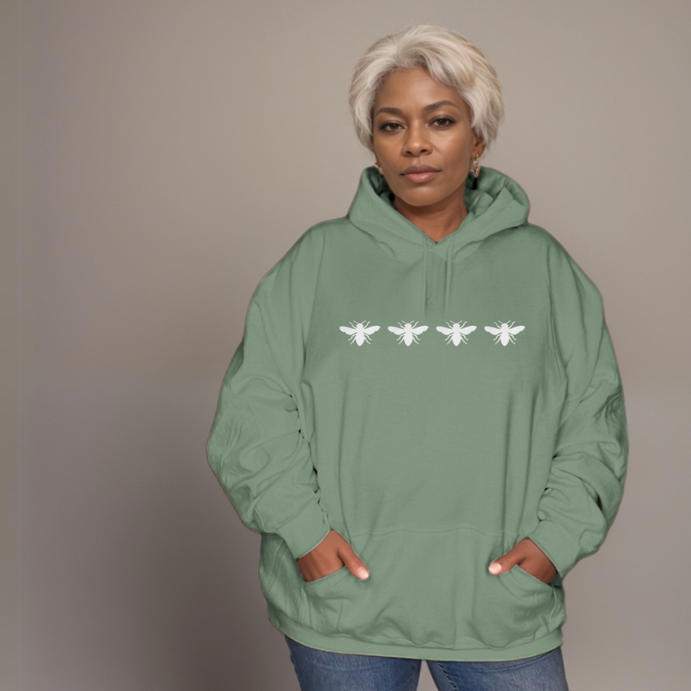 4 Bees Premium Cotton HoodieKHAKI / UK 12-14