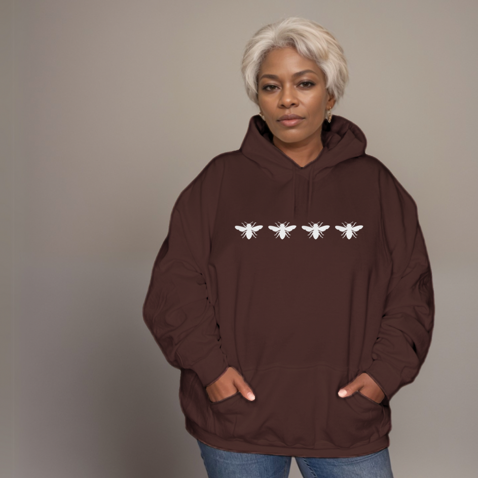 4 Bees Premium Cotton HoodieBROWN / UK 12-14