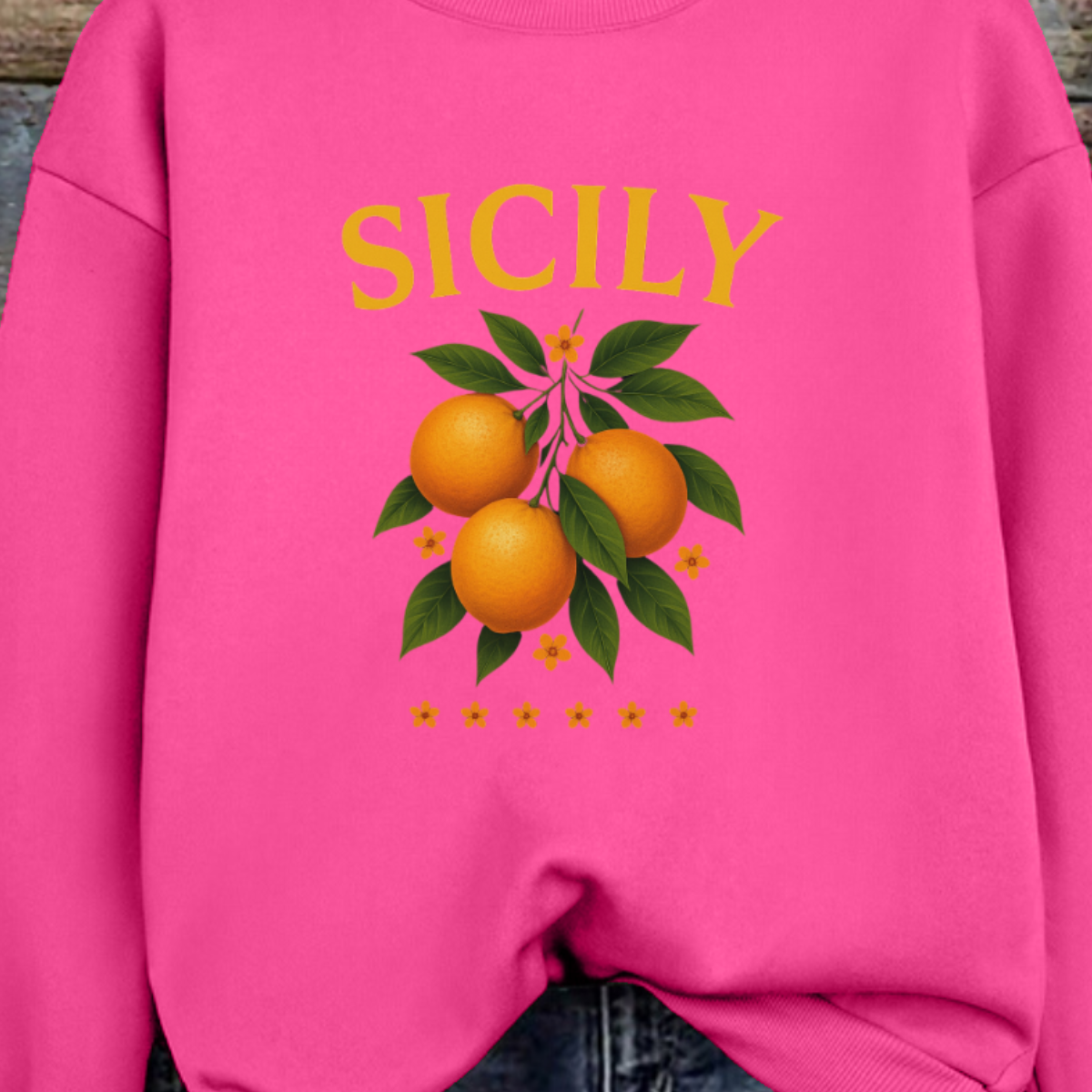 Sicily Premium Cotton Sweatshirt Oranges