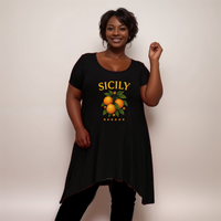 Sicily Orange Hanky Hem Swing Top