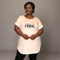 TOTALLY FERAL DIPPED HEM T-SHIRT