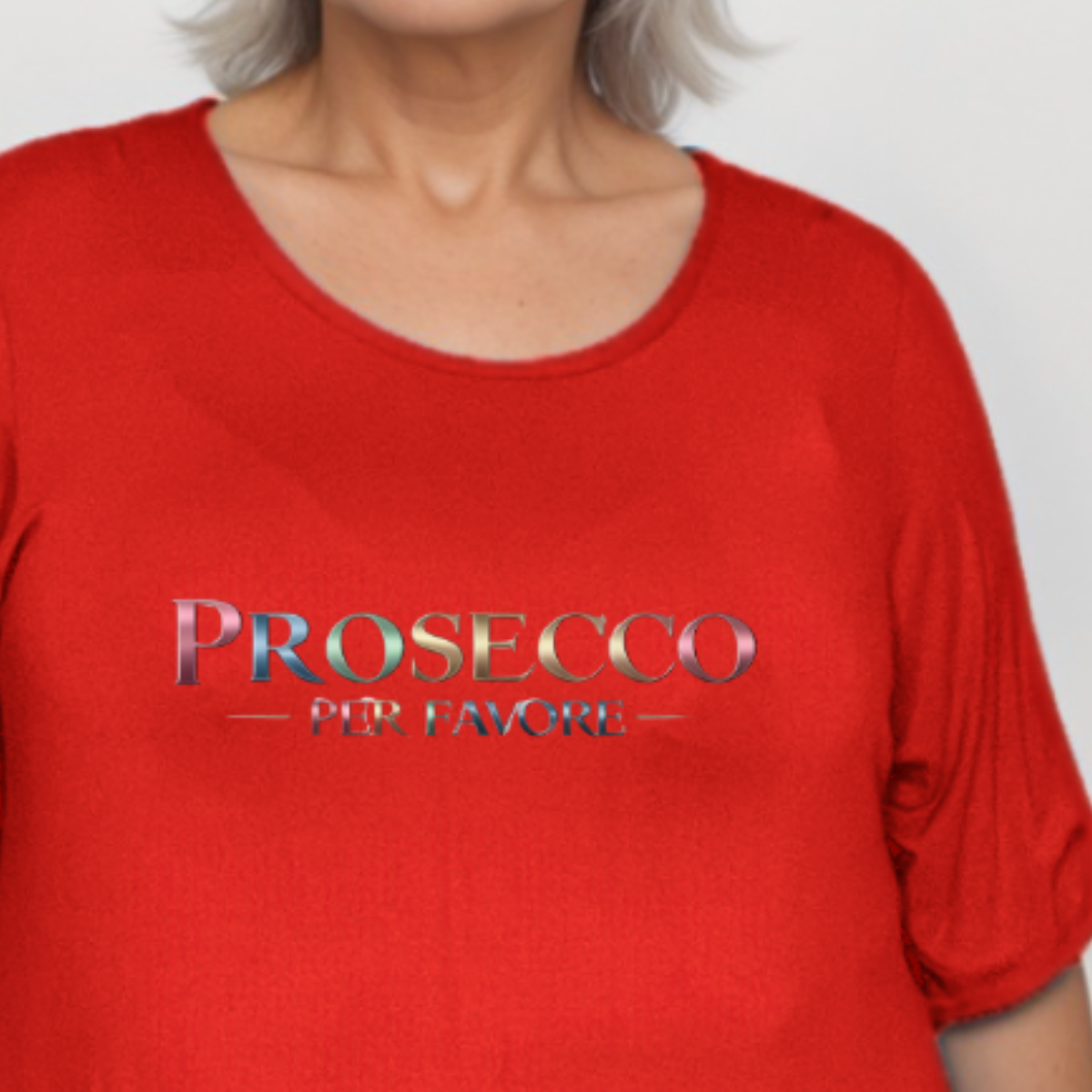 Prosecco Per Favour Plus-Size Button Sleeve Swing Top