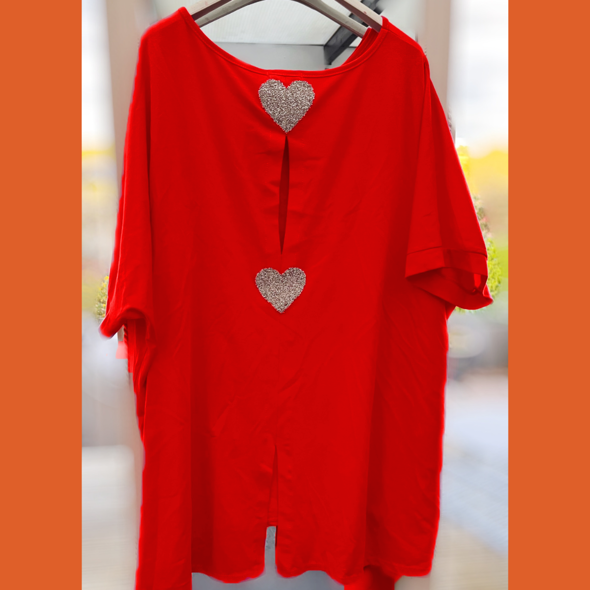 Bright Batwing Top with Studded Circle Front & Star-Studded Open Back