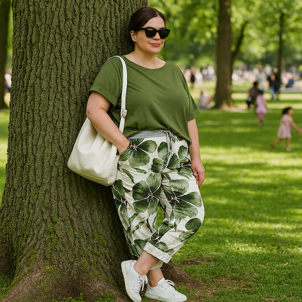 Bright Floral Elastic Waist Joggers