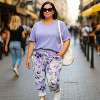 Bright Floral Elastic Waist Joggers