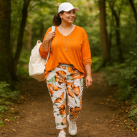 Bright Floral Elastic Waist Joggers