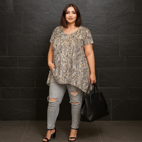 Grey / Bronze Hanky Hem Swing Top