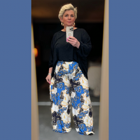 ROCKTHOSECURVES CHAIN PRINT ELASTIC WAIST PALAZZO TROUSERS