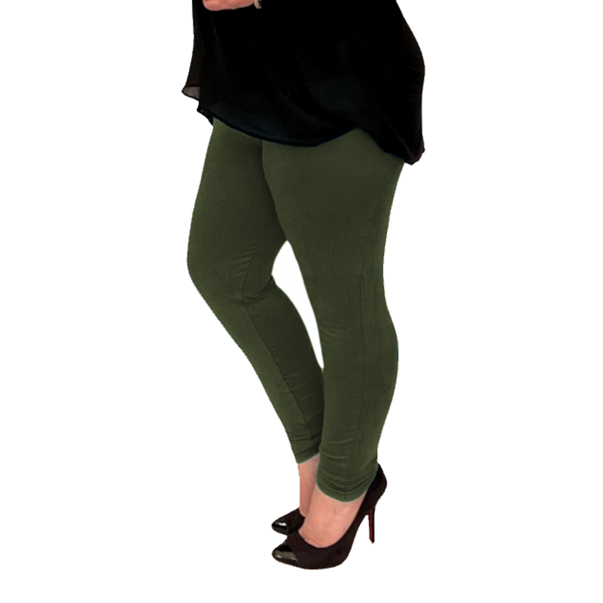 High-Waisted Plain Leggings