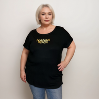 NANAS ROCK BLACK DIPPED HEM T-SHIRT