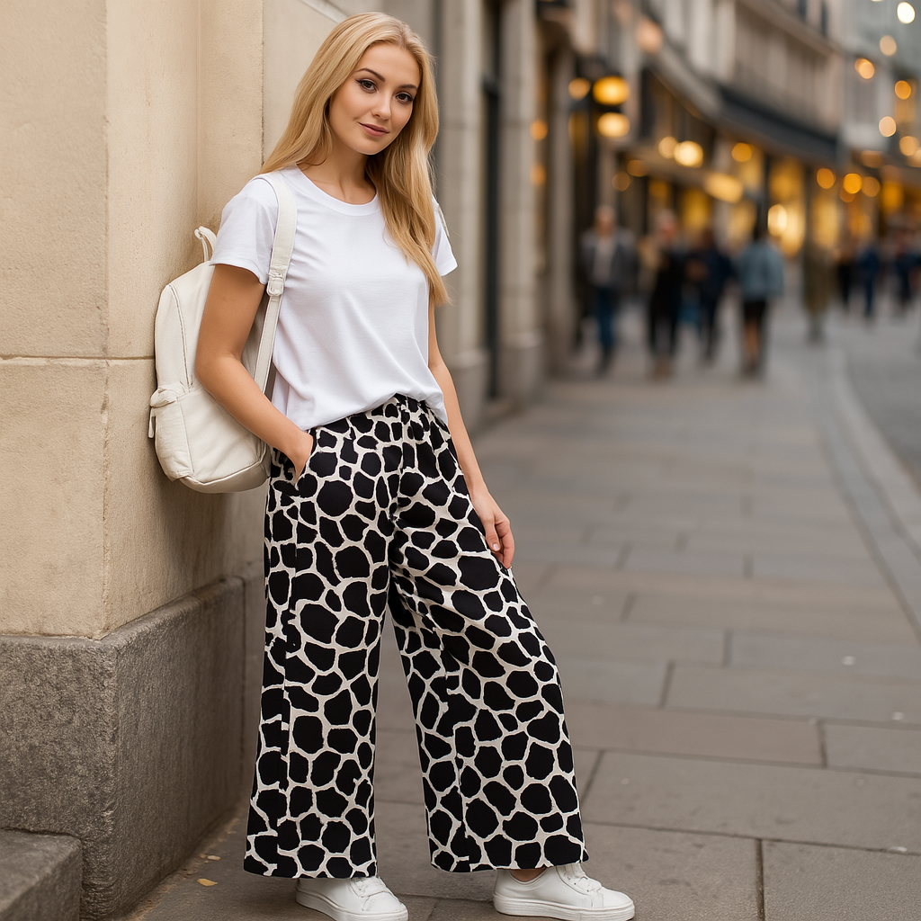 Elasticated Waist Pocket Palazzo Trousers