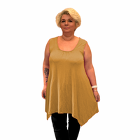 ROCKTHOSECURVES SLEEVELESS LONG HANKY HEM TUNIC TOP