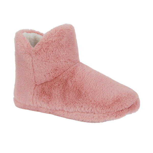 Pink Fluffy Plush Slippers Boots