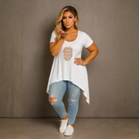 Rhinestone Lips + Union Jack Hanky Hem Swing Top