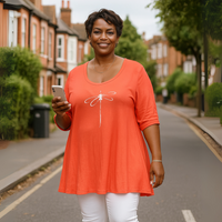 Dragonfly Button Sleeve Swing Top