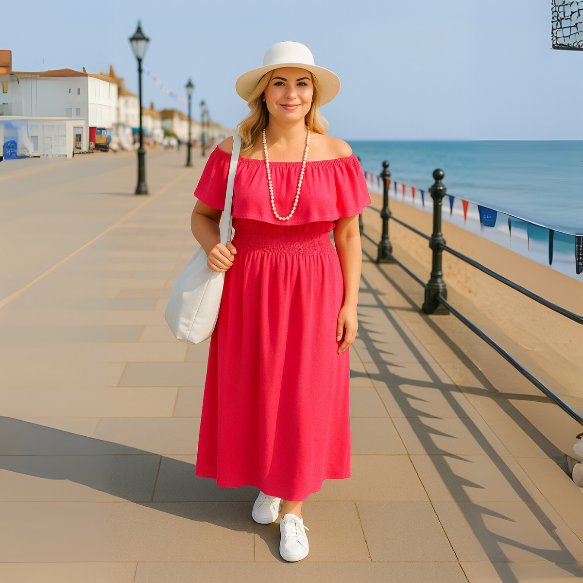 Maxi Dress Smocked Waist Pockets