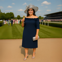 Ruffled Neckline Off Shoulder Pretty Dress