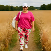 Bright Floral Elastic Waist Joggers