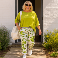 Bright Floral Elastic Waist Joggers