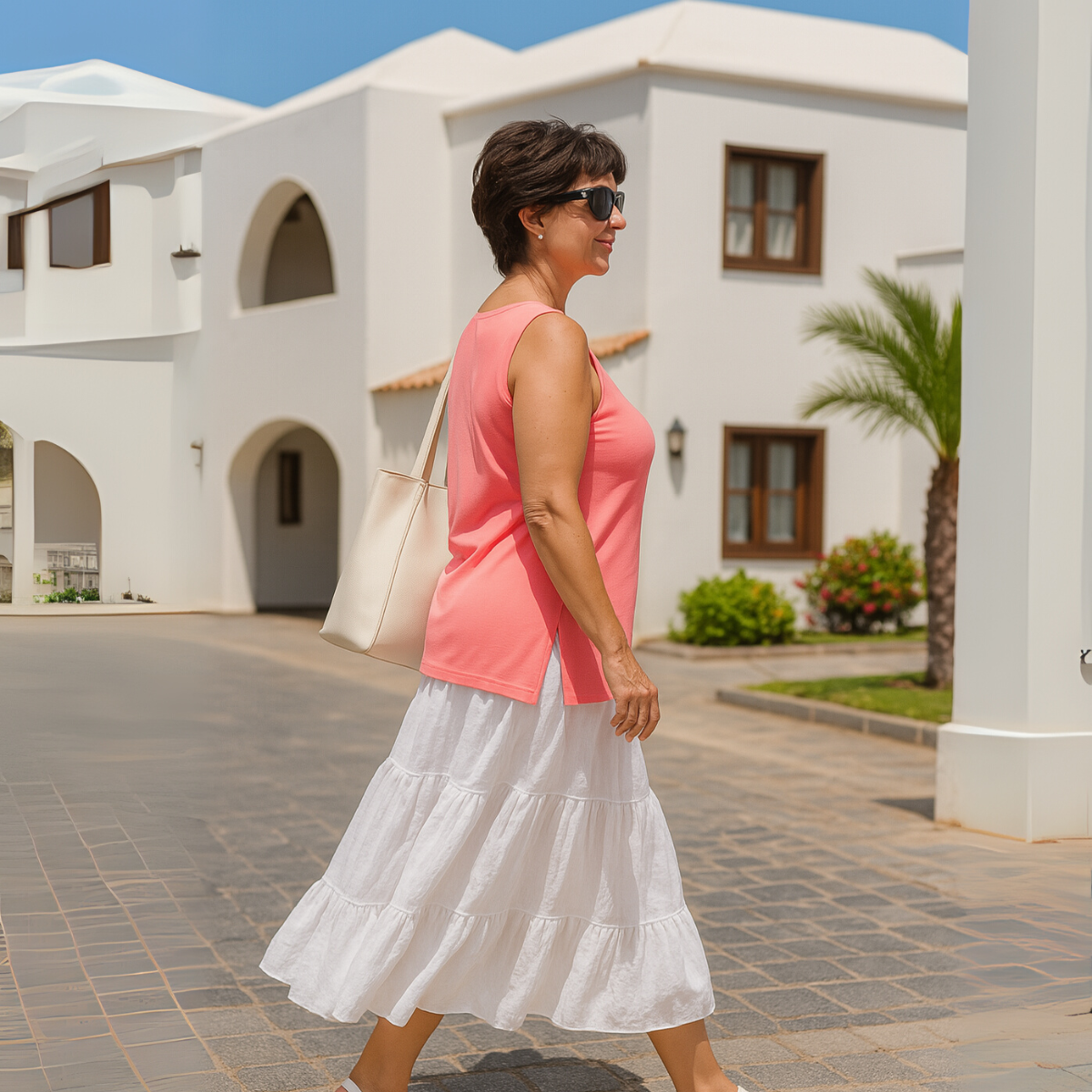 Viscose Sleeveless Cut Side Vest / T-shirt