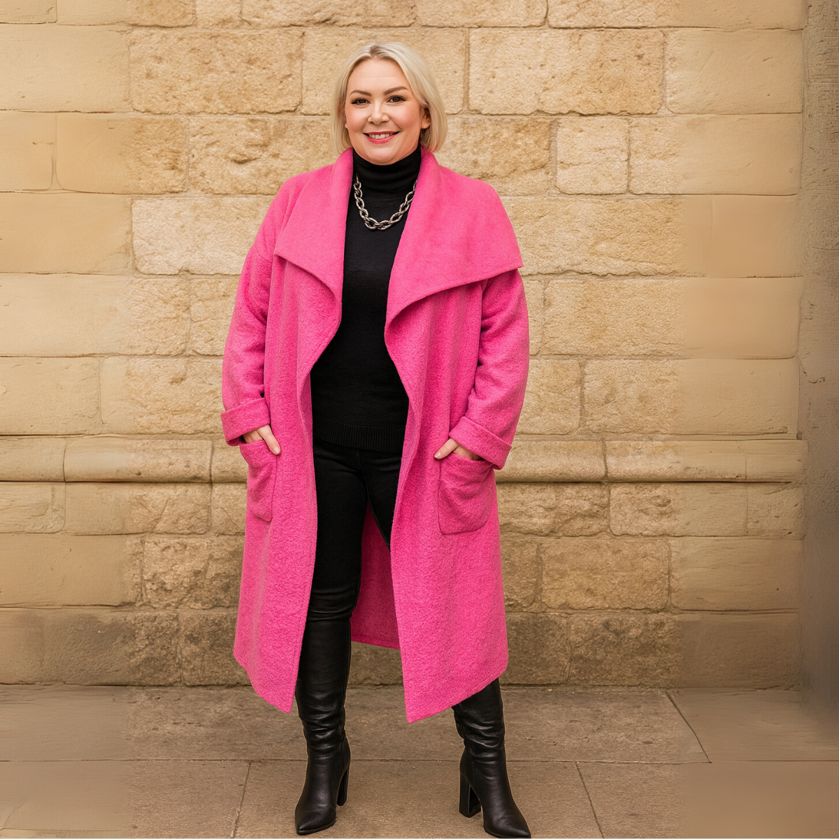Bouclé Waterfall Duster Coat