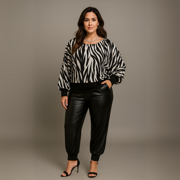 Striped Batwing Lined Blouse