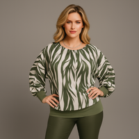Striped Batwing Lined Blouse