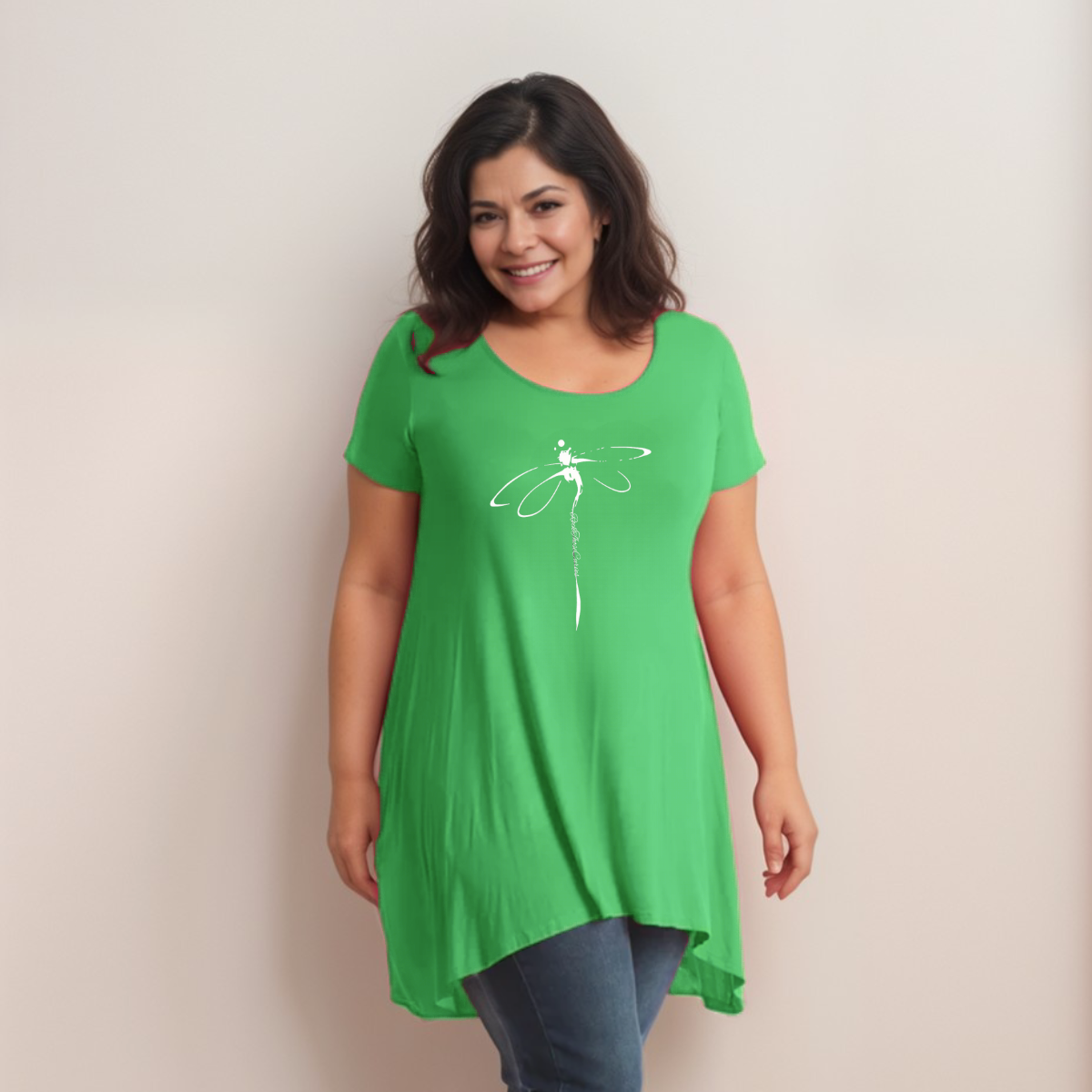 Hanky Hem Swing Top with Dragonfly