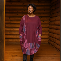 Loose Fitting Pocket Dress with Abstract Panels
