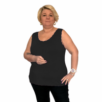 PLAIN SCALLOP EDGED SLEEVELESS VEST TOP / T-SHIRT