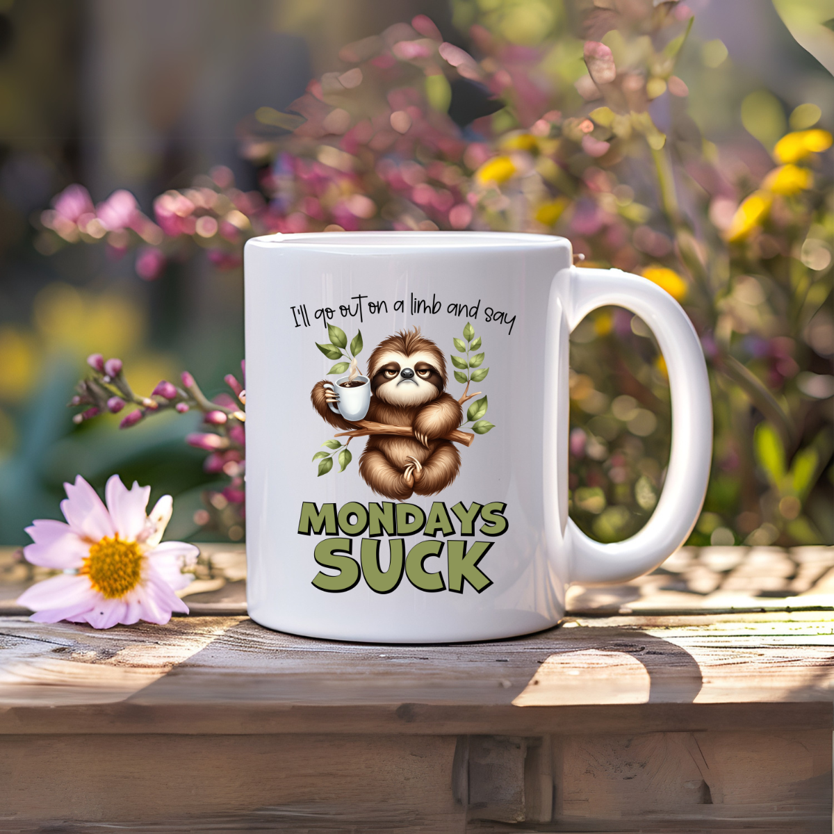 Sloth Mondays Sucks Ceramic Mug