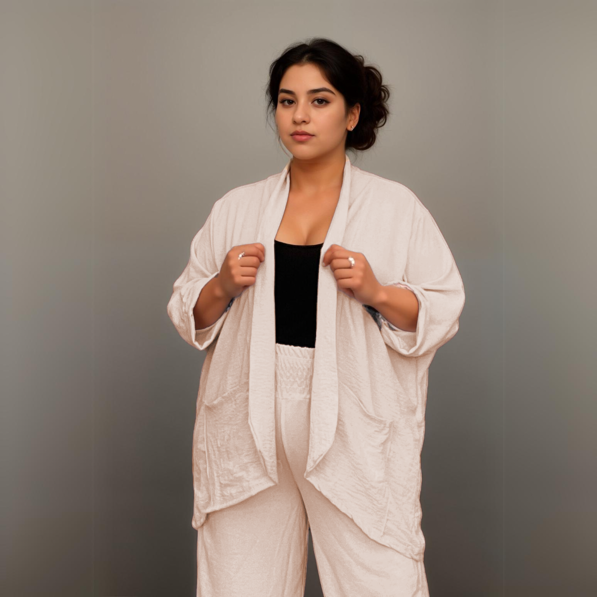 Open Front Loose Fitting Jacket