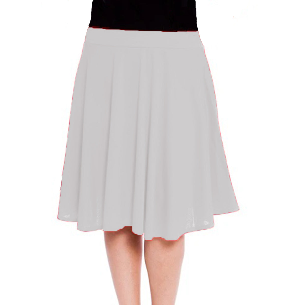 ELASTIC WAIST FLARED A-LINE SKATER SKIRT