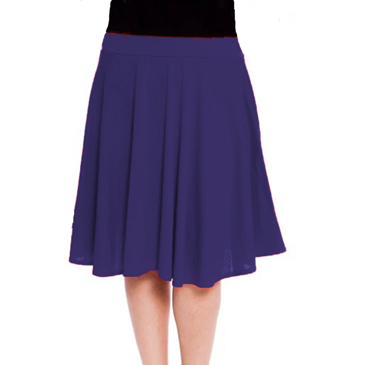 ELASTIC WAIST FLARED A-LINE SKATER SKIRT