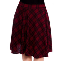ROCKTHOSECURVES TARTAN A-LINE SWING SKATER SKIRT WITH ELASTICATED WAIST