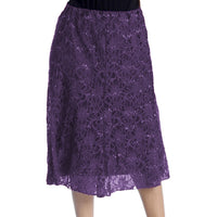 SEQUIN AND LACE ELASTIC WAIST SKIRT