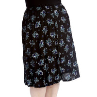 Elastic Waist patterned UPPER CALF length skirt - PLUS SIZES