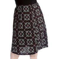 Elastic Waist patterned UPPER CALF length skirt - PLUS SIZES