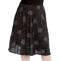 Elastic Waist patterned UPPER CALF length skirt - PLUS SIZES