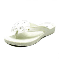 ROCKTHOSECURVES BEADED ROSETTE FLIP FLOPS SANDALS